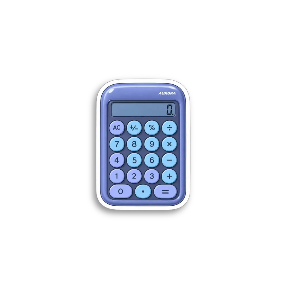 Pegatina de calculadora azul