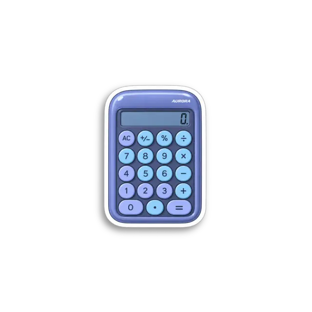 Blue Calculator Sticker