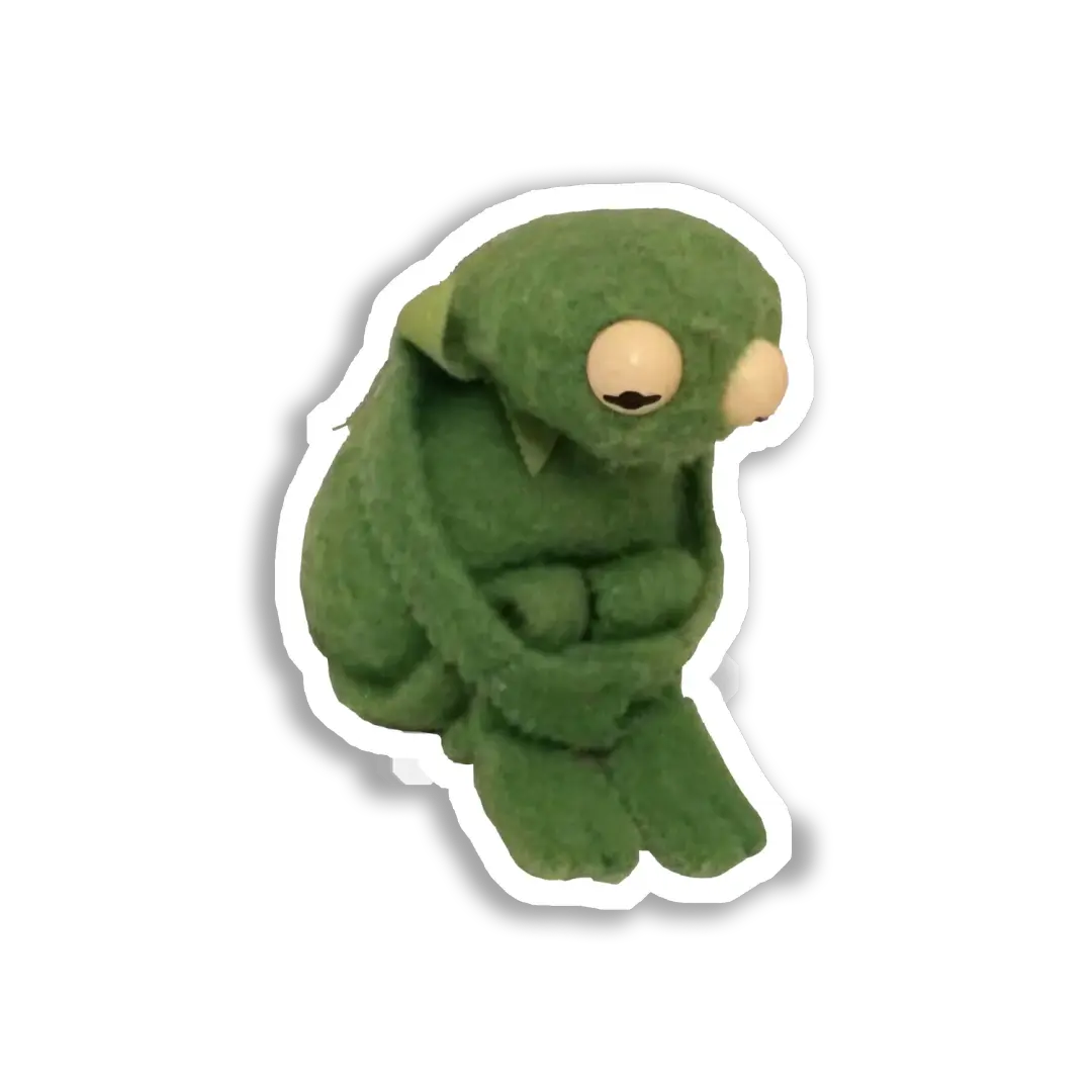 Sad Frog Sits Alone Sticker