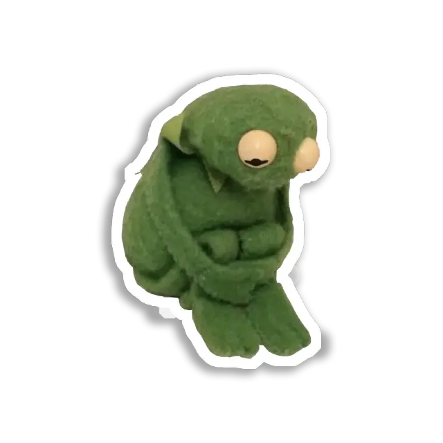 Trauriger Frosch sitzt allein Sticker