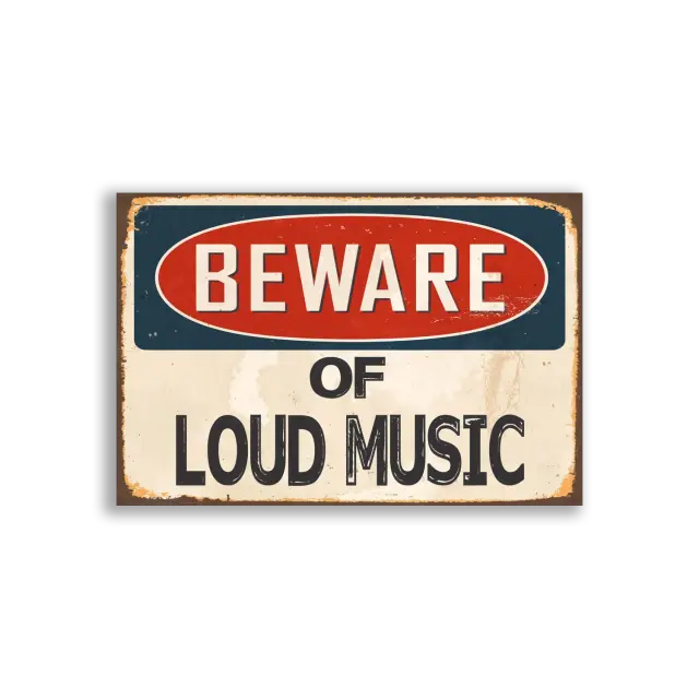 Vorsicht laute Musik Schild-Sticker