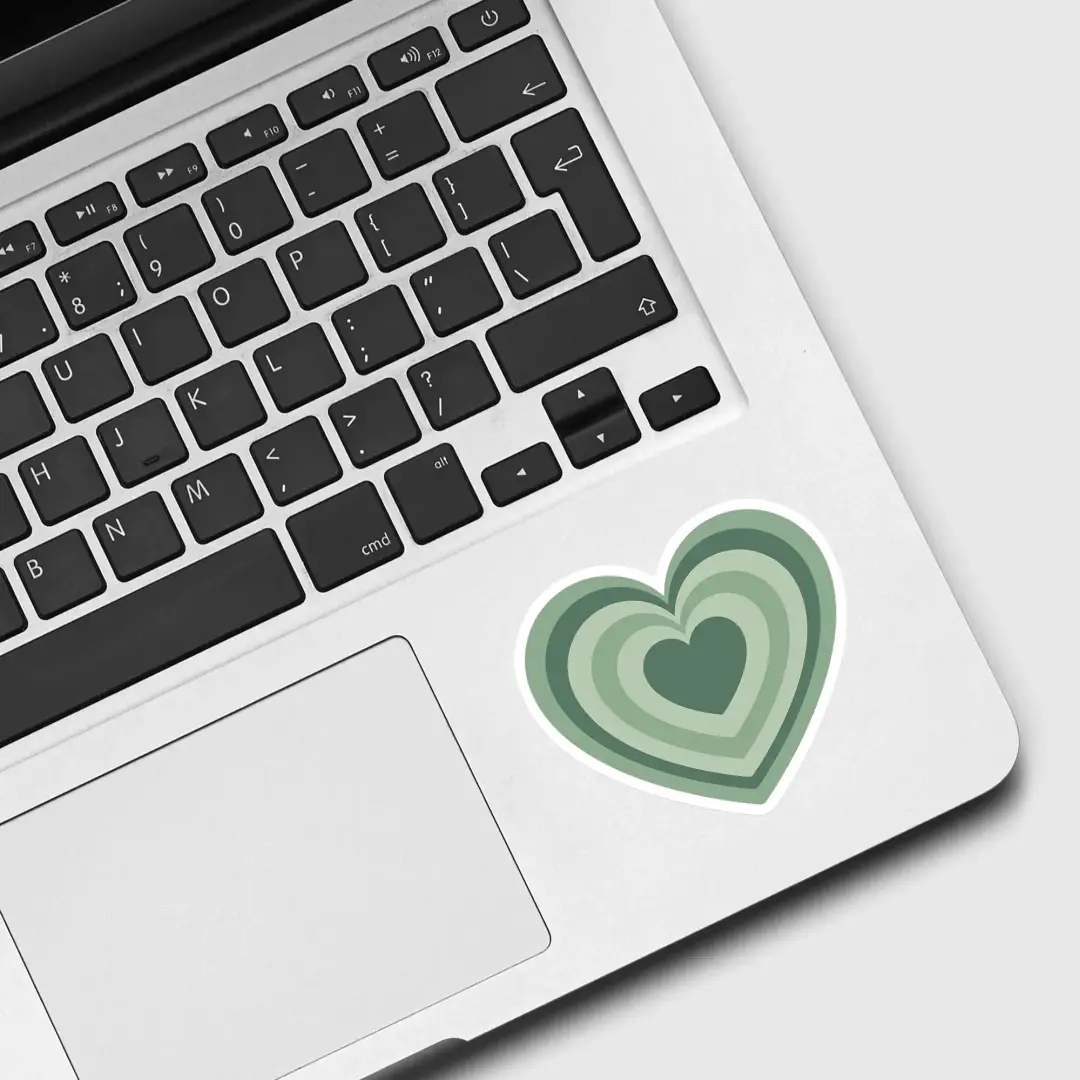 Sage Green Heart Sticker
