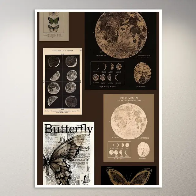 Astronomie-Moodboard Ästhetik-Poster
