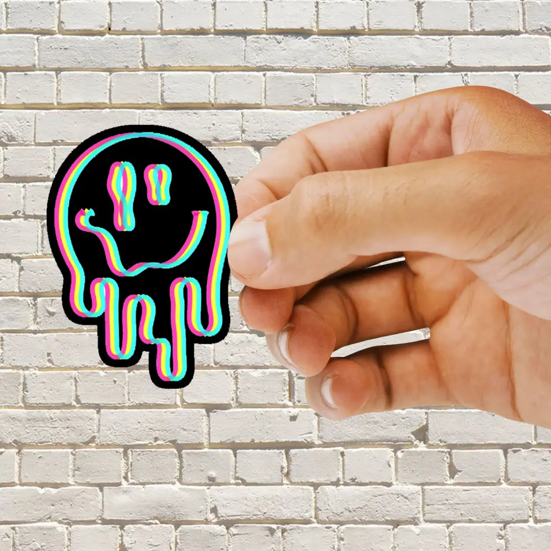 Neon Acid Smile Trippy Sticker