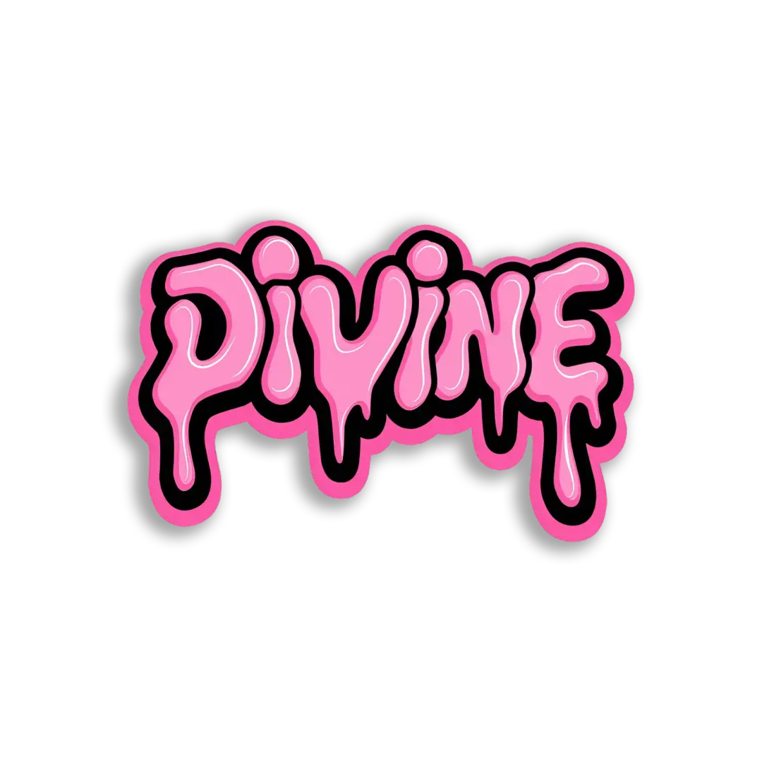 Divine Pink Dripping Text Sticker