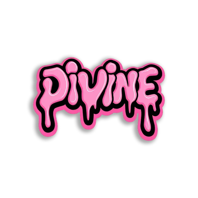 Divine Pink Dripping Text Sticker
