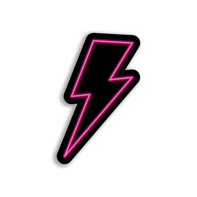 Pink Neon Lightning Bolt Sticker