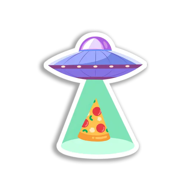 UFO-Entführung eines Pizzastücks Sticker