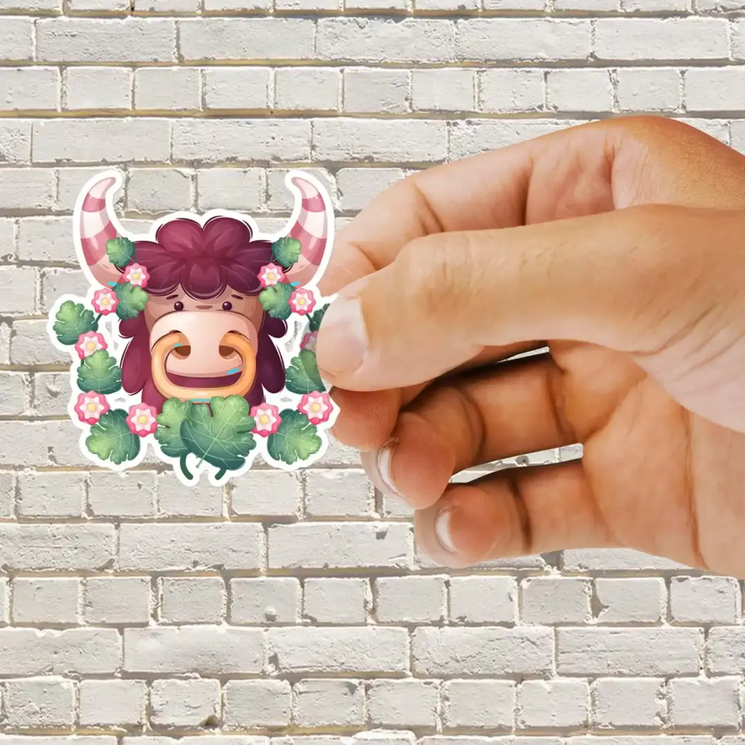 Cartoon Bison Sticker
