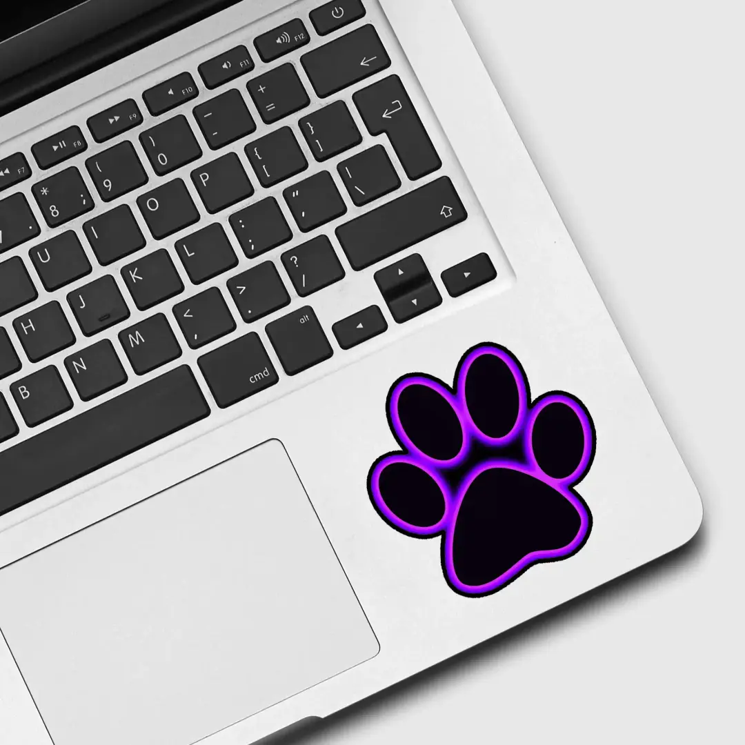 Neon Pfoten-Schild Sticker