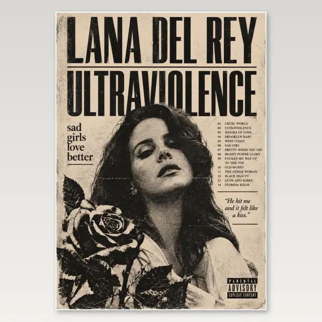 ملصق فني Lana Del Rey Ultraviolence A4
