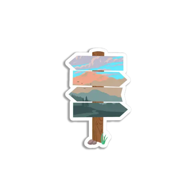 Travel Signpost Sticker