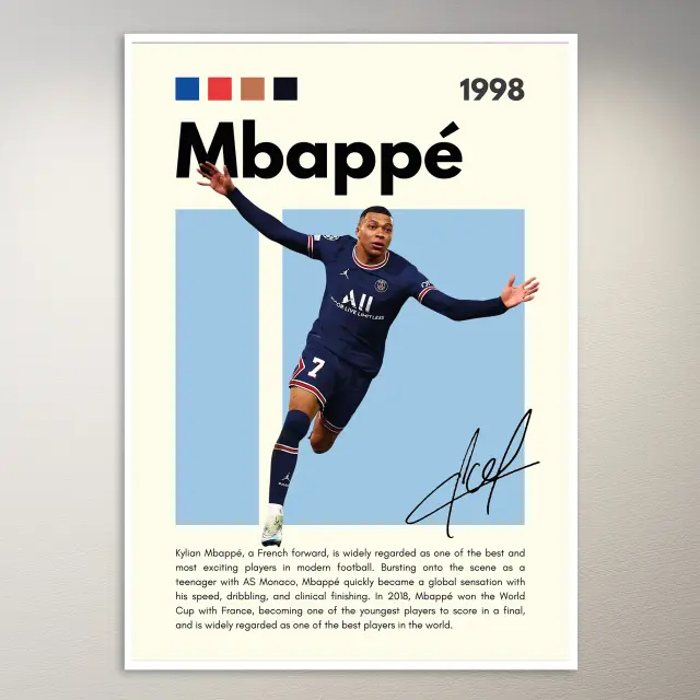 Kylian Mbappé 1998 Stürmer Poster