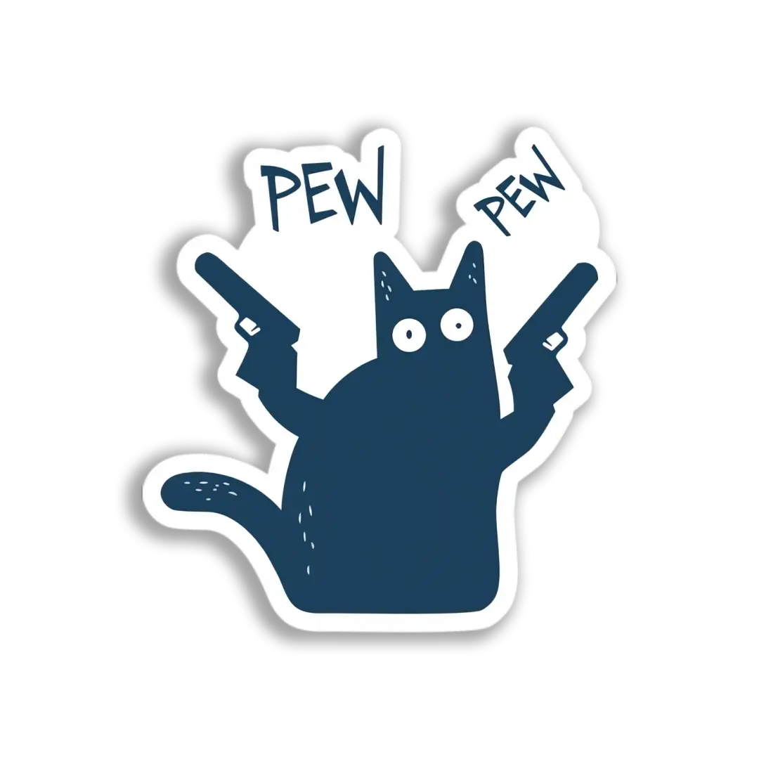 Pew Pew Cat Sticker