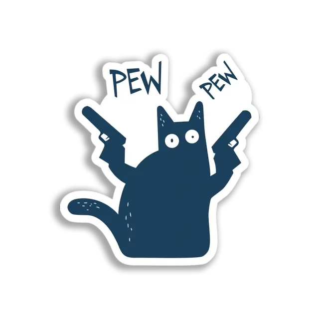 Pew Pew Cat Sticker