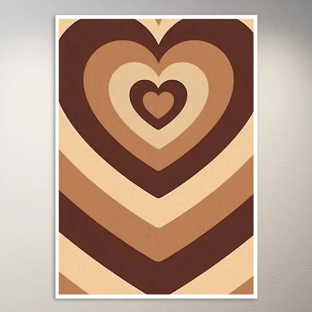 Corazón vintage marrón | Póster estético