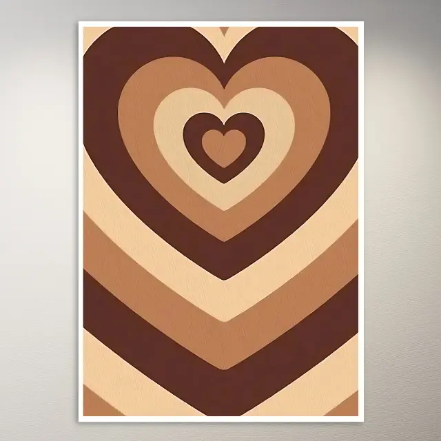 Braunes Vintage-Herz | Ästhetik-Poster