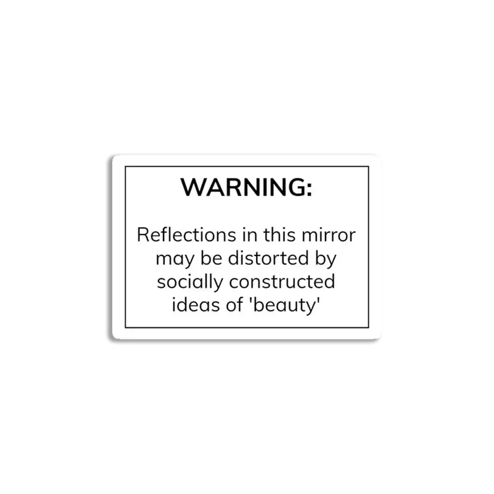 Reflections in this mirror may be distorted Sticker