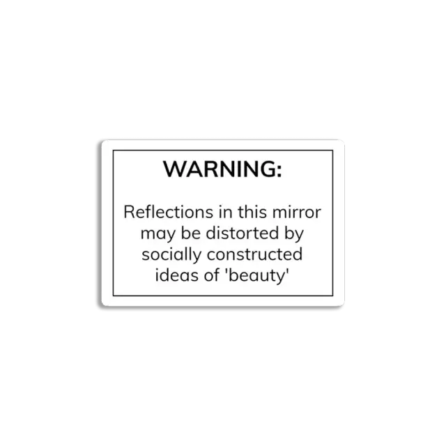 Reflections in this mirror may be distorted Sticker