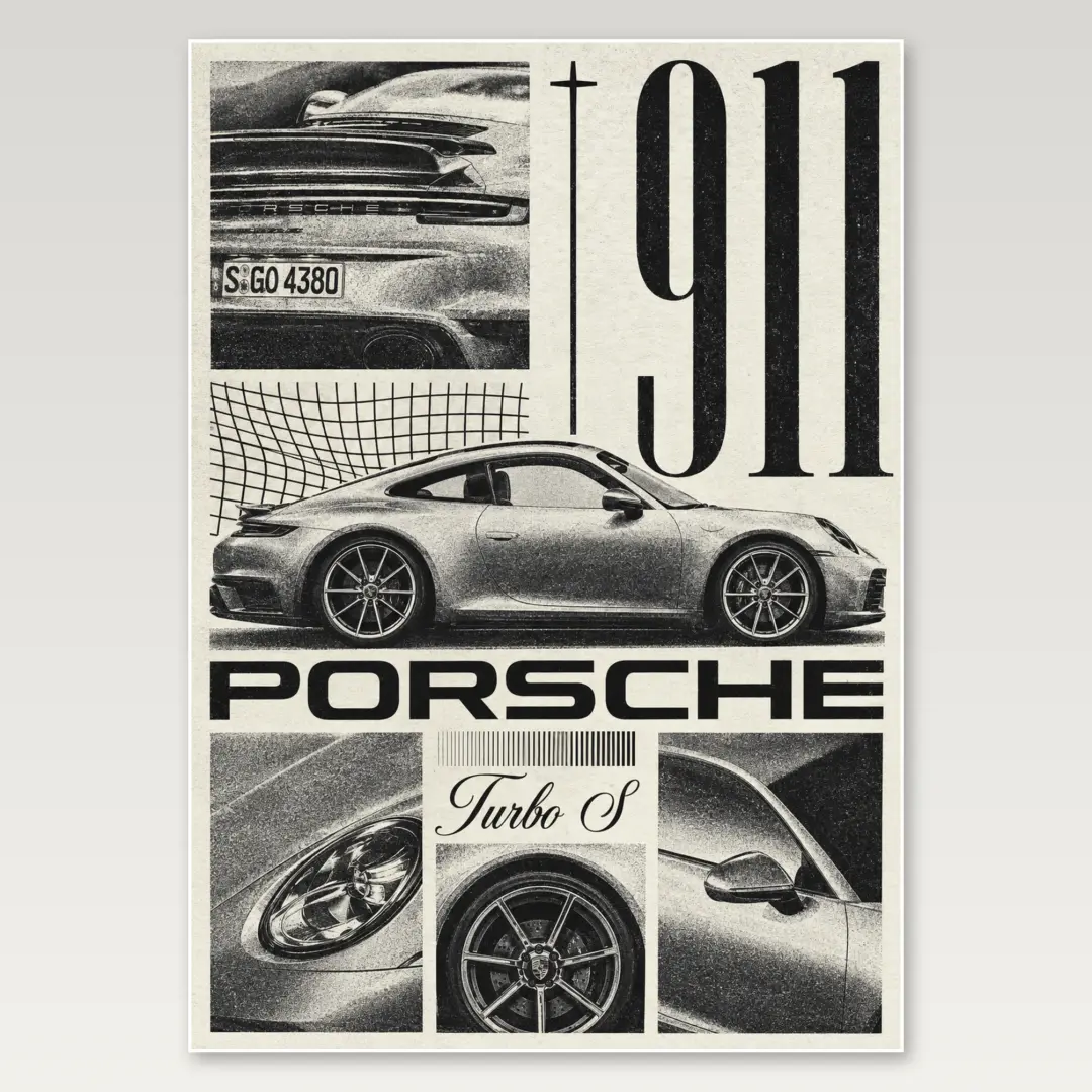 Porsche 911 Turbo A4 Poster