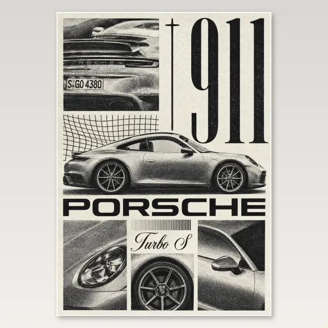 Porsche 911 Turbo A4 Poster