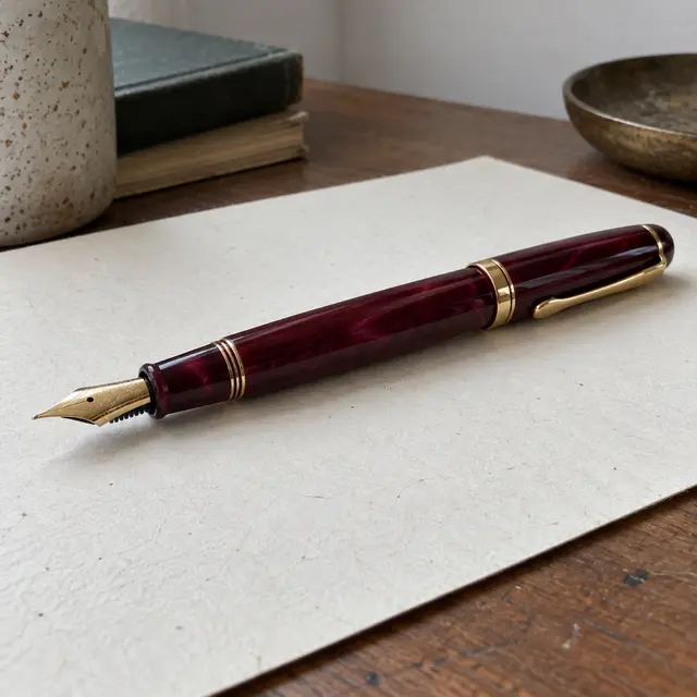 Burgunderroter Harz-Füllfederhalter