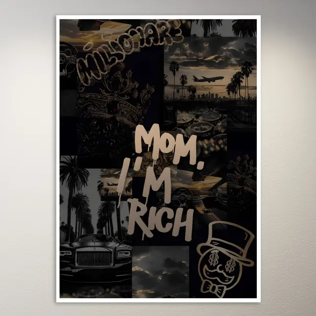 Mama, ich bin reich Money-Mindset-Moodboard-Poster
