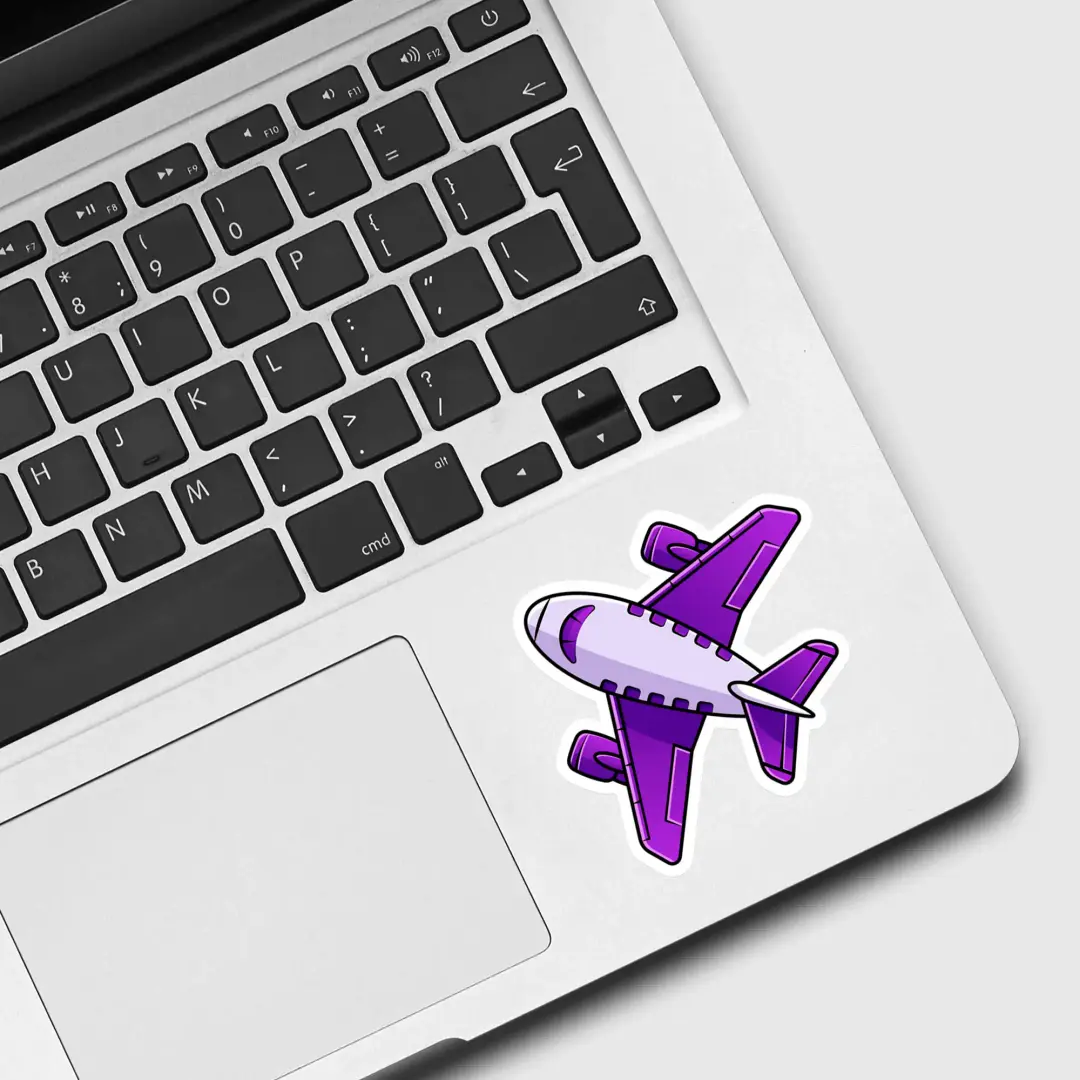 Pegatina de avión morado