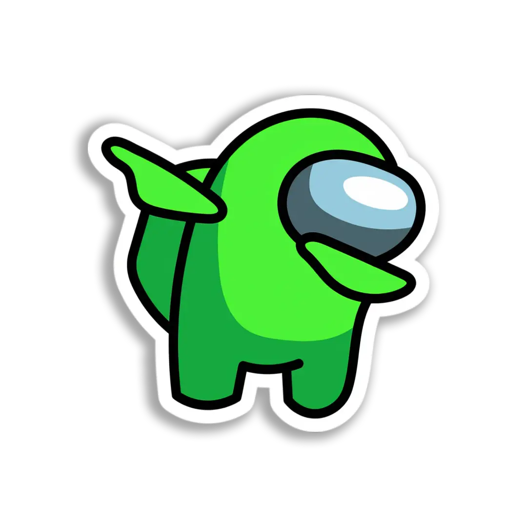 Dabbing Green Crewmate Sticker