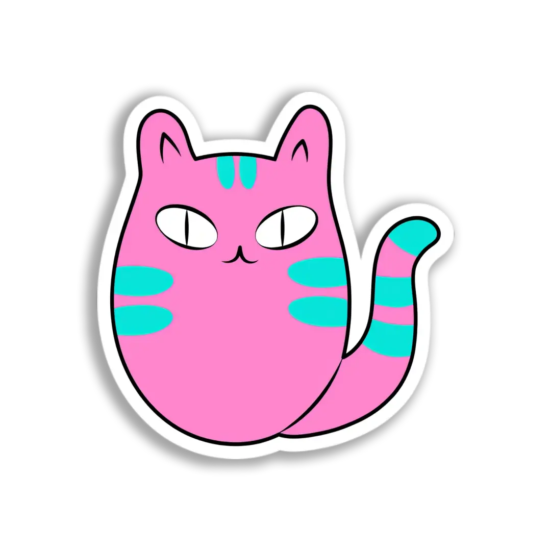 Rosa getigerte Katze Sticker