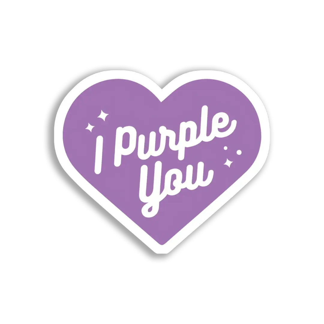Pegatina de corazón morado I Purple You