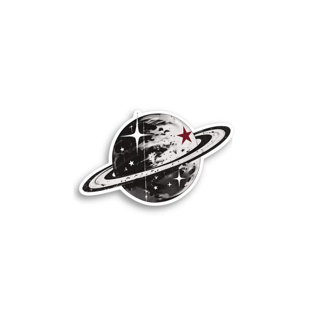 Monochrome Planet Sticker
