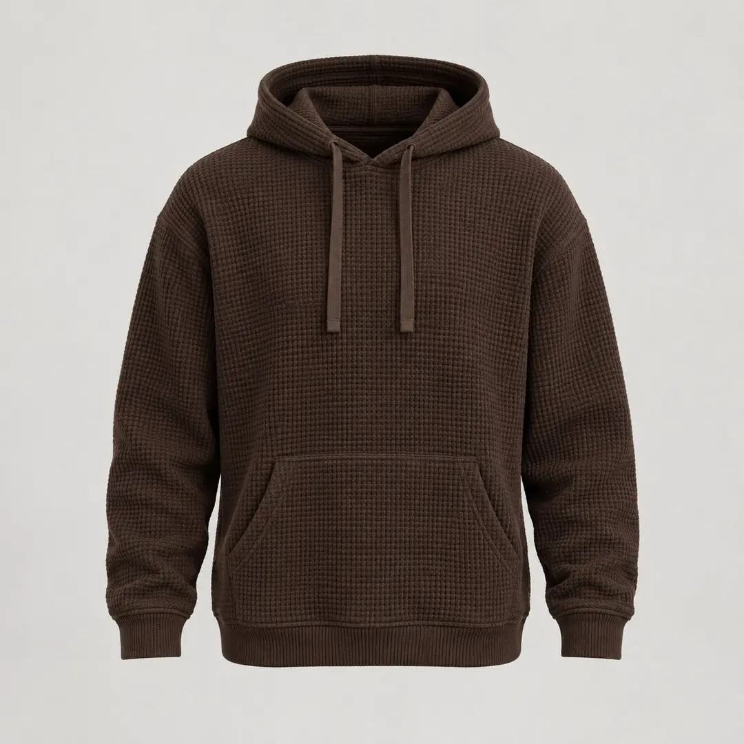 Concrete Waffle Hoodie in Espresso