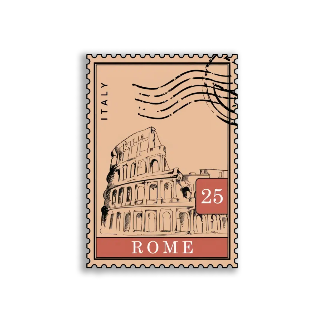 Rome, Italy Postage Stamp Sticker