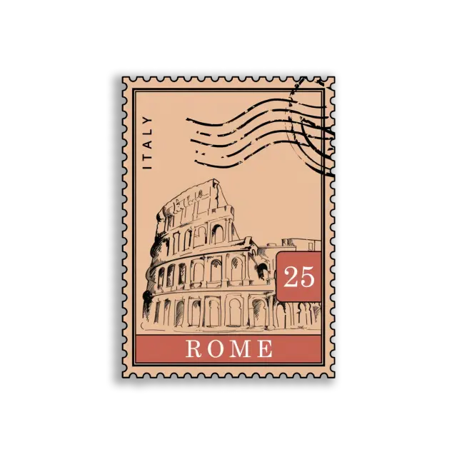 Rom, Italien Briefmarken-Sticker