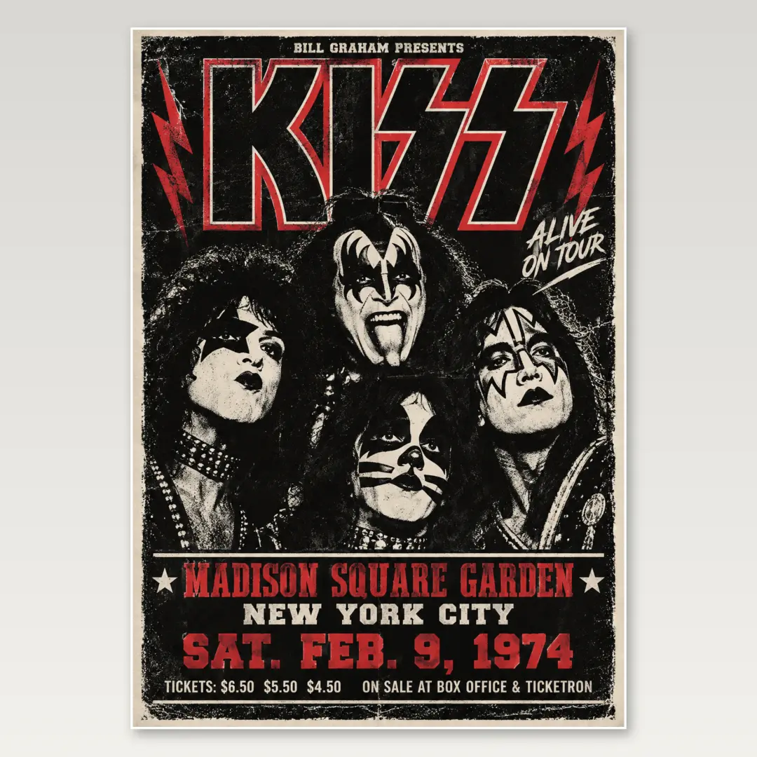 Kiss Band Flyer A4 Poster