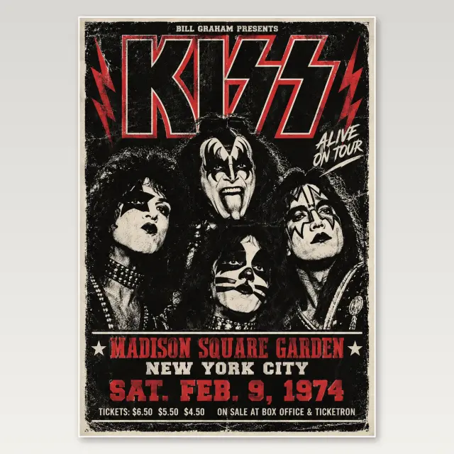 Kiss Band-Flyer A4-Poster