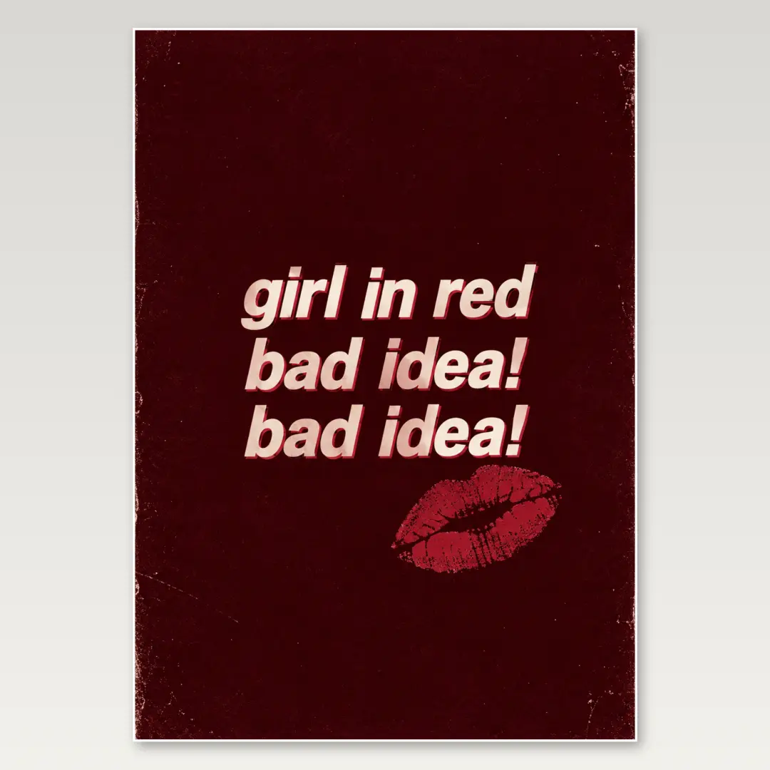 Girl In Red Bad Idea A4-Poster