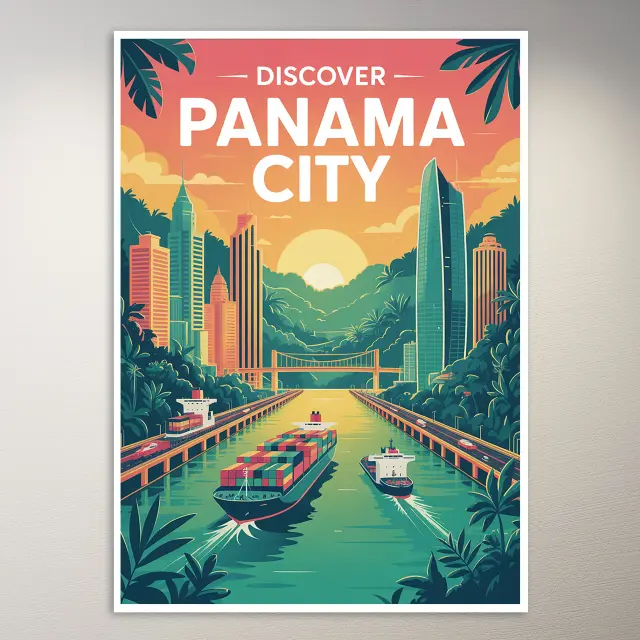 Panama-Stadt Reiseposter