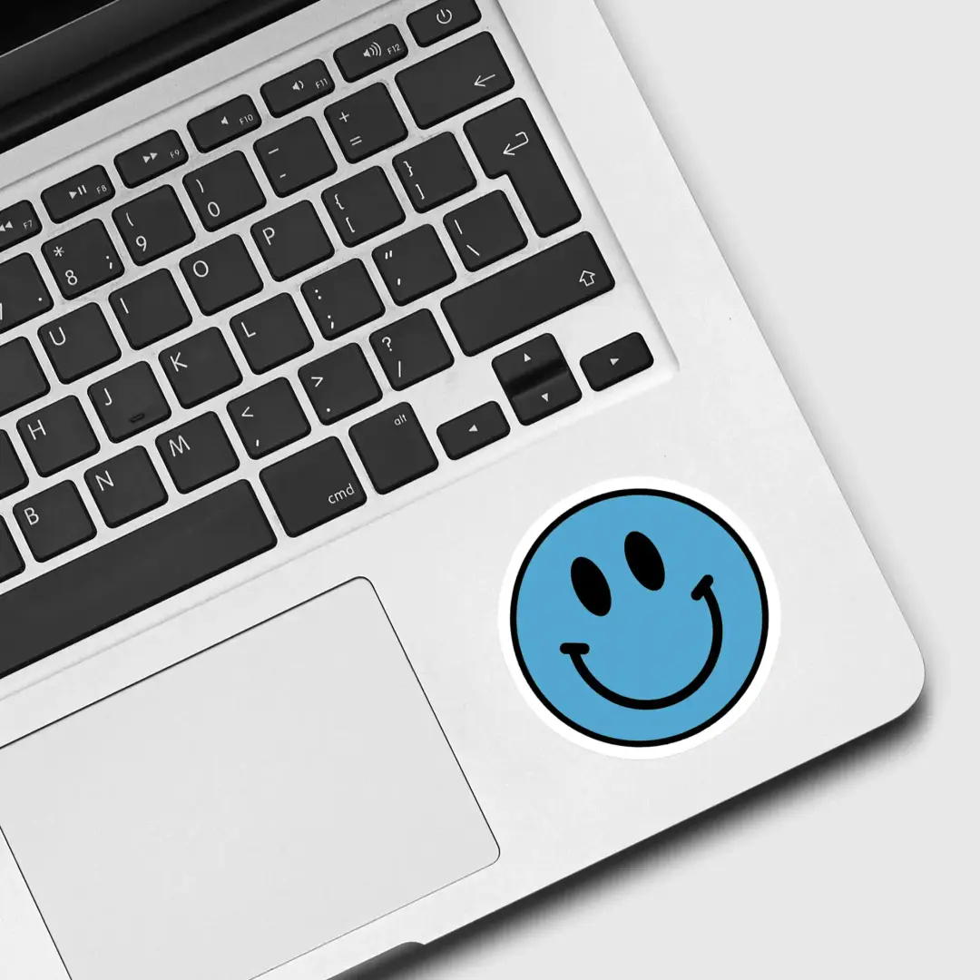 Blauer Smiley-Sticker