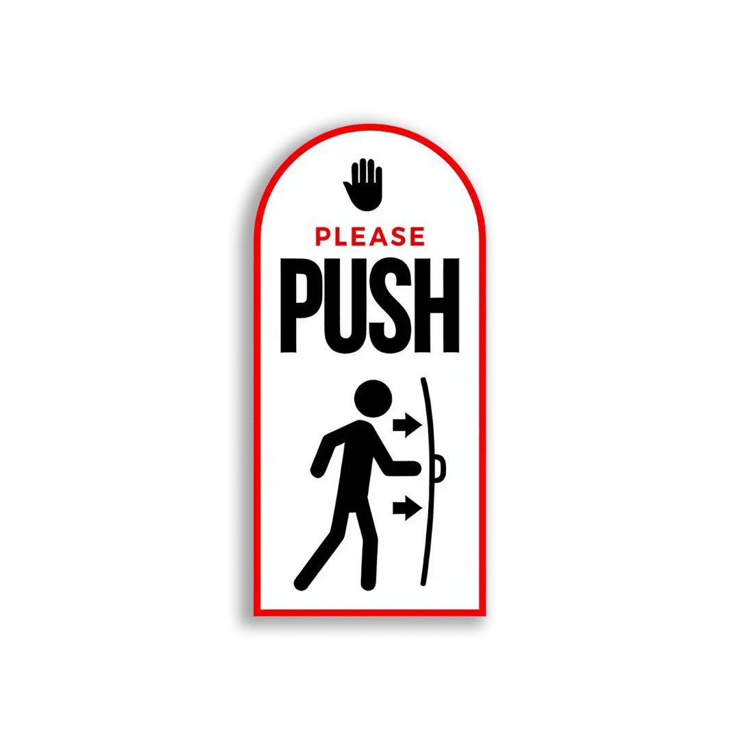 Please Push To Open Door Sticker