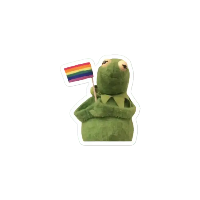 Pegatina de Kermit con bandera del Orgullo