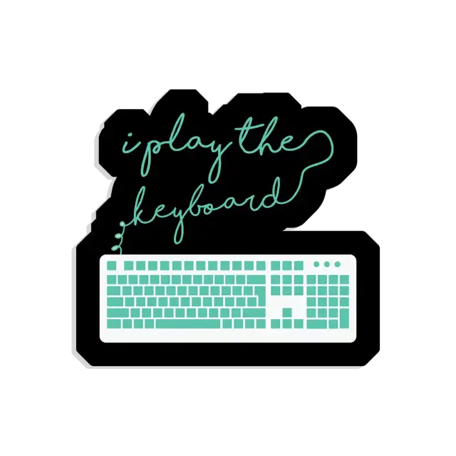 Ich spiele Keyboard – Programmierer Sticker