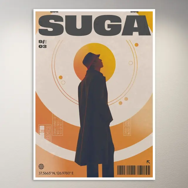 ภาพพิมพ์ศิลปะแรงบันดาลใจจาก BTS Suga | โปสเตอร์เคป๊อป | โปสเตอร์ BTS