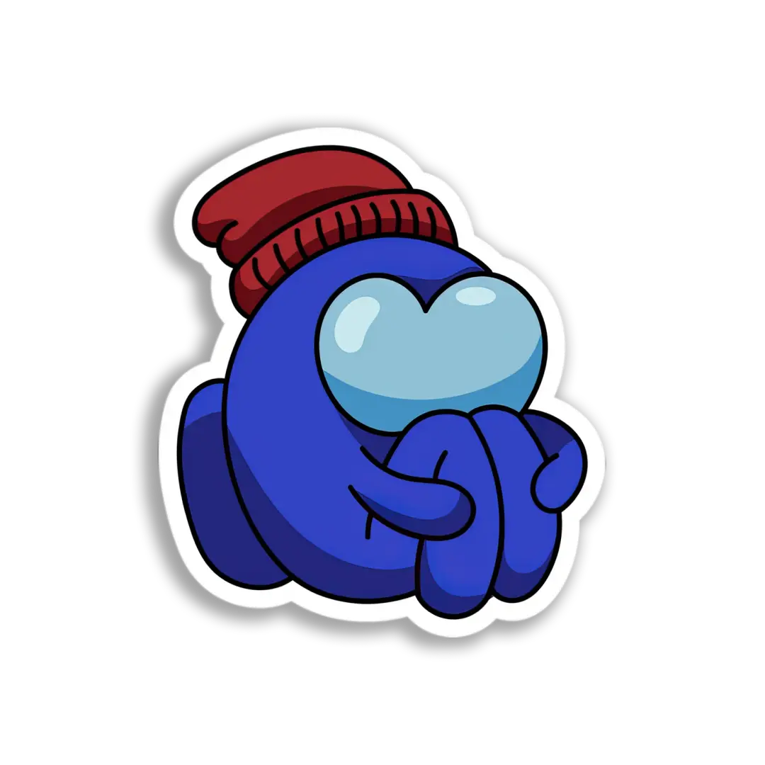 Blue Crewmate in Beanie Sticker