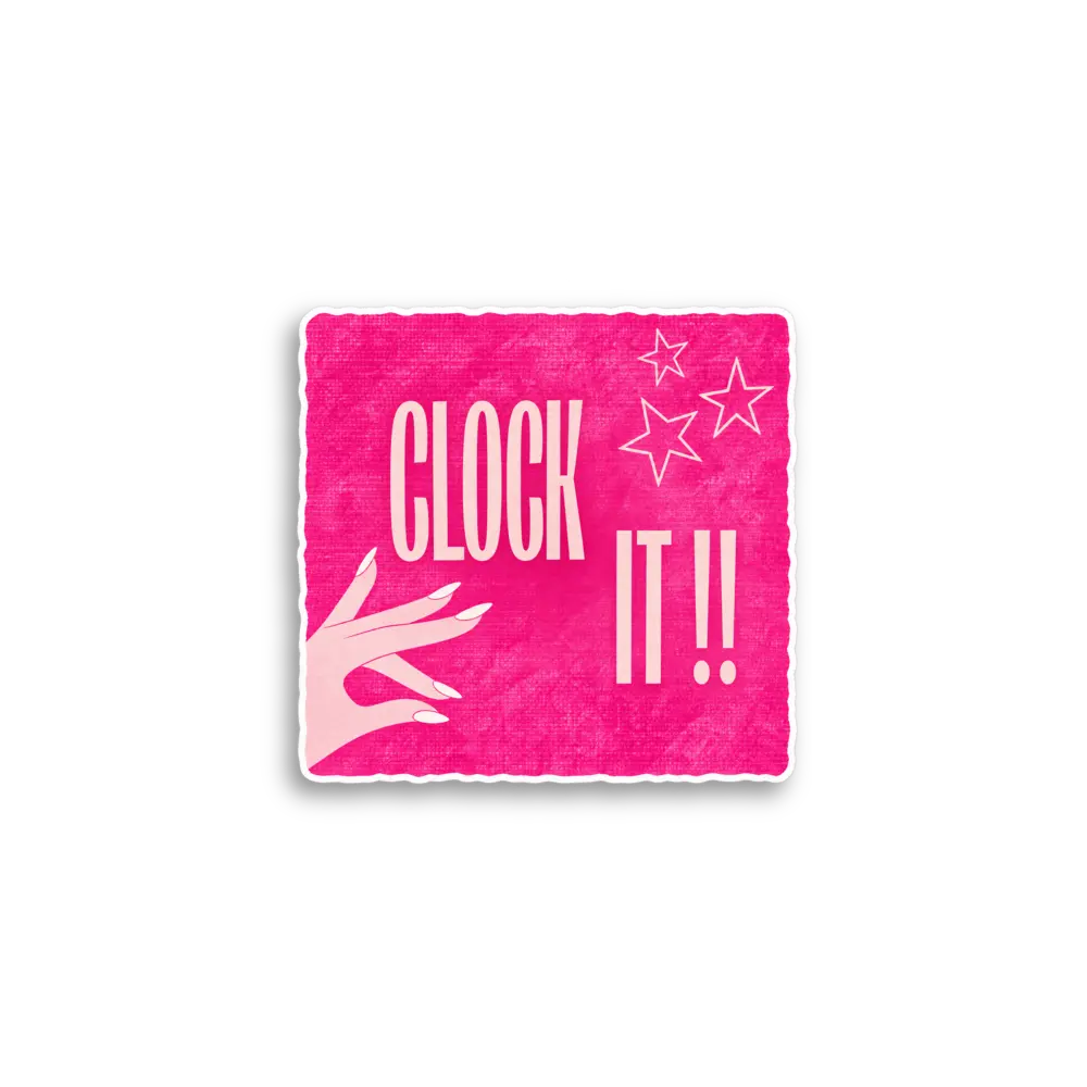 Clock It Rosa Sticker