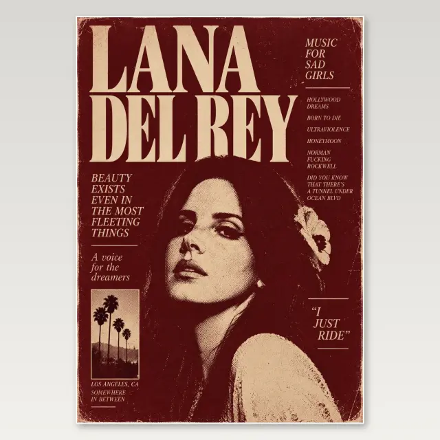 Lana Del Rey dunkle Zigarette A4-Poster