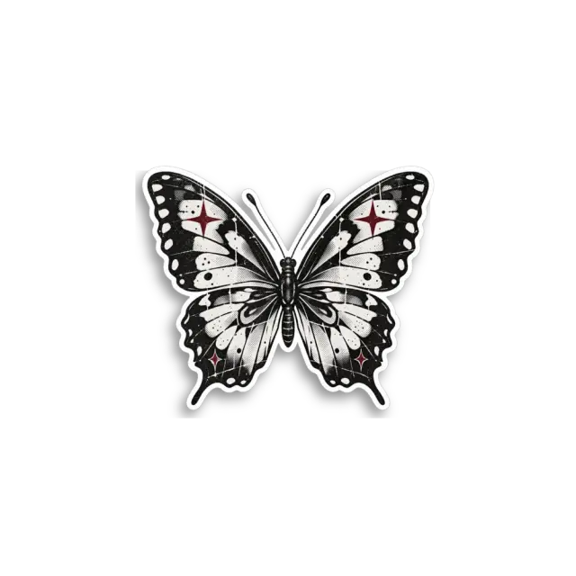 Black Butterfly Sticker