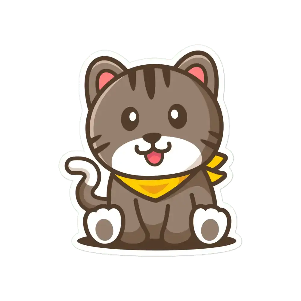 Adorable Cat Sitting Sticker