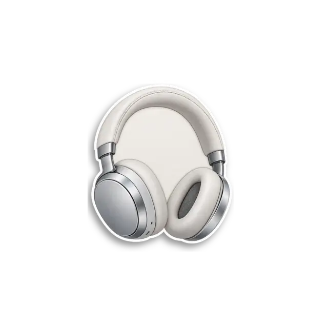 White Headphones Sticker